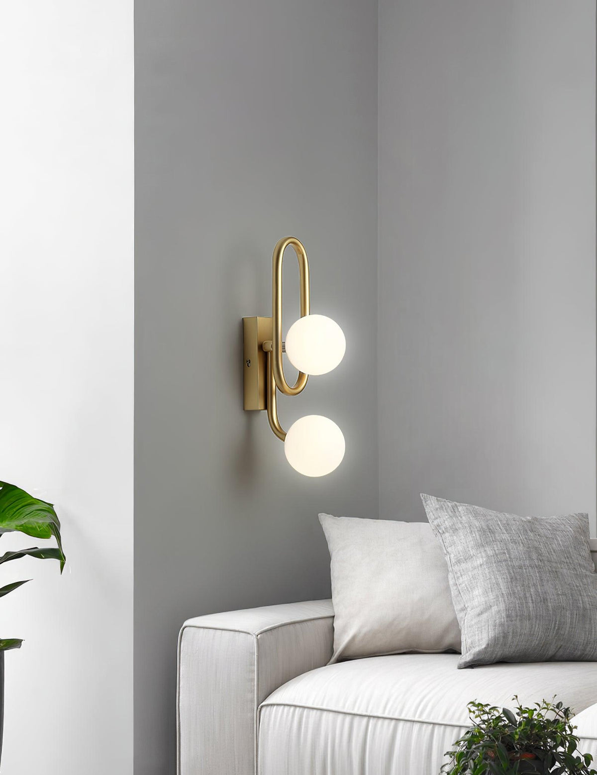 Alphaia aplique de pared moderno minimalista de vidrio