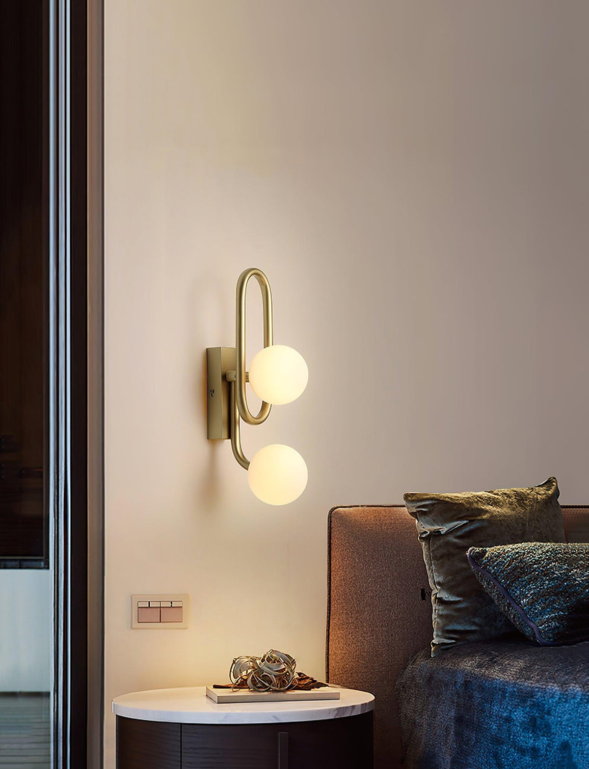 Alphaia aplique de pared moderno minimalista de vidrio