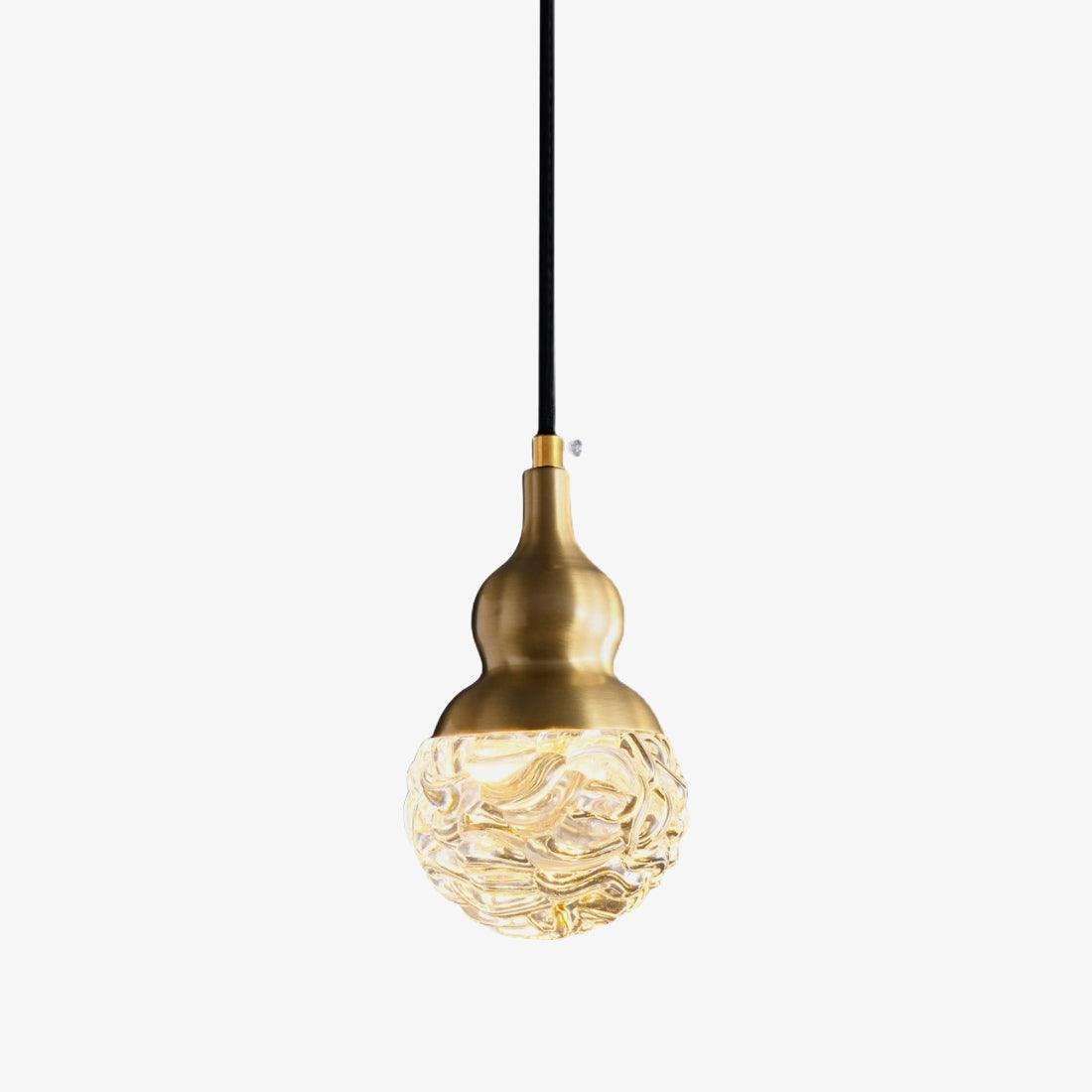 Cove lámpara colgante de latón y vidrio glam