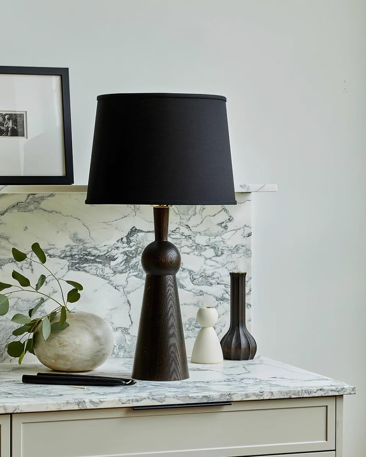 Lioria lámpara de mesa de madera y tejido