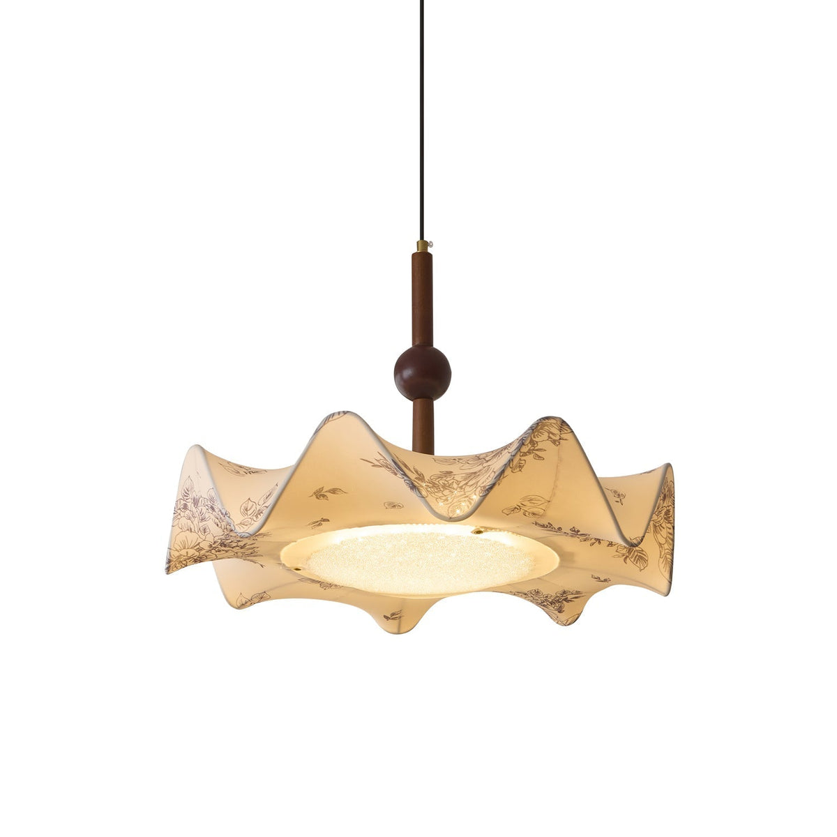 Zoshaos lámpara colgante con elegancia tradicional y estilo vintage en tejido y madera