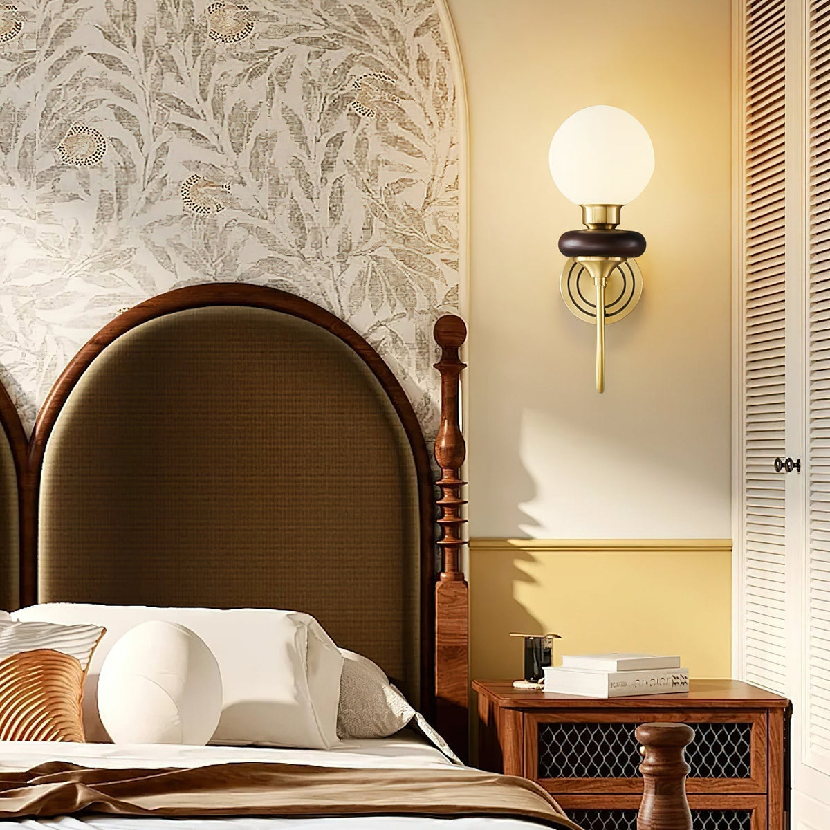 Elvalora aplique de pared Premium nogal vidrio nórdico Art