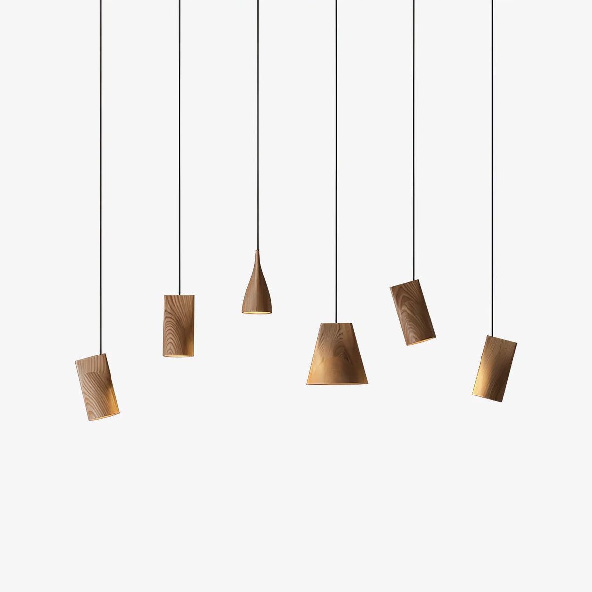 Ivarara lámpara colgante asimétrica de madera