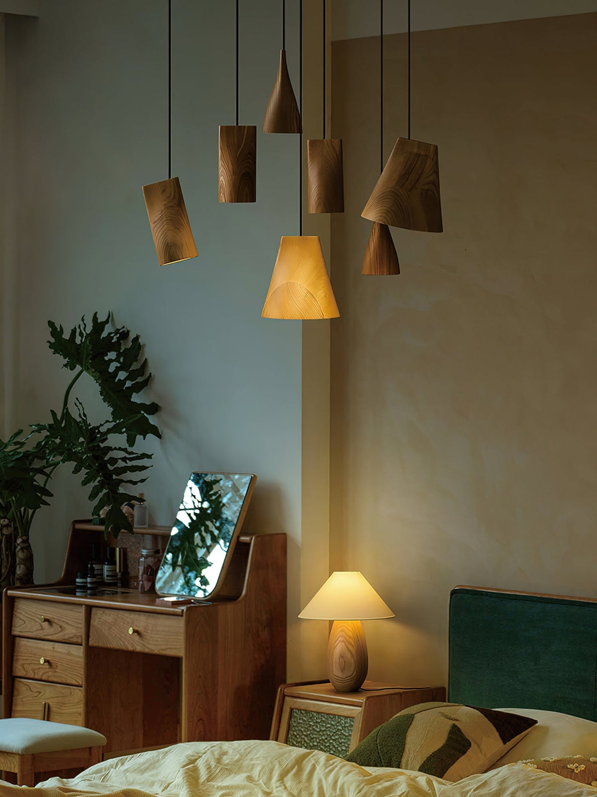 Ivarara lámpara colgante asimétrica de madera