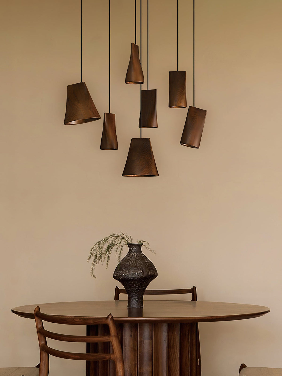 Ivarara lámpara colgante asimétrica de madera