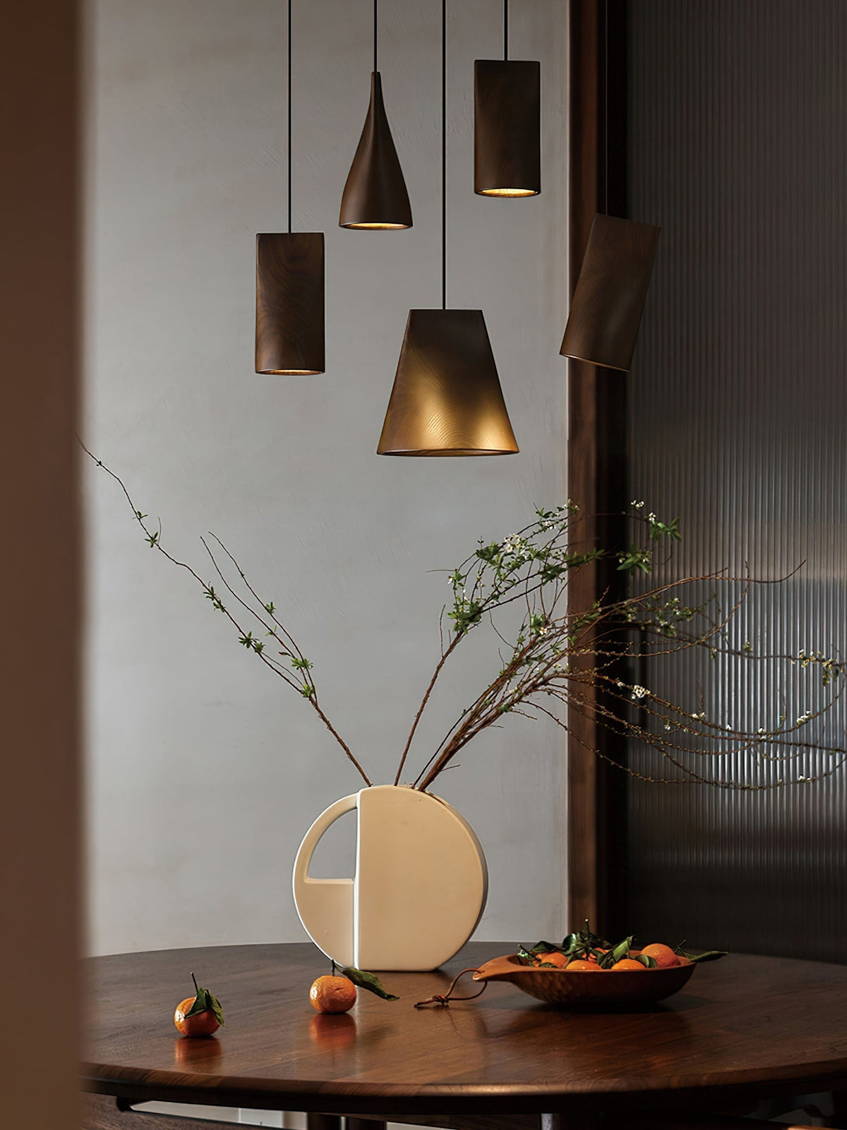Ivarara lámpara colgante asimétrica de madera