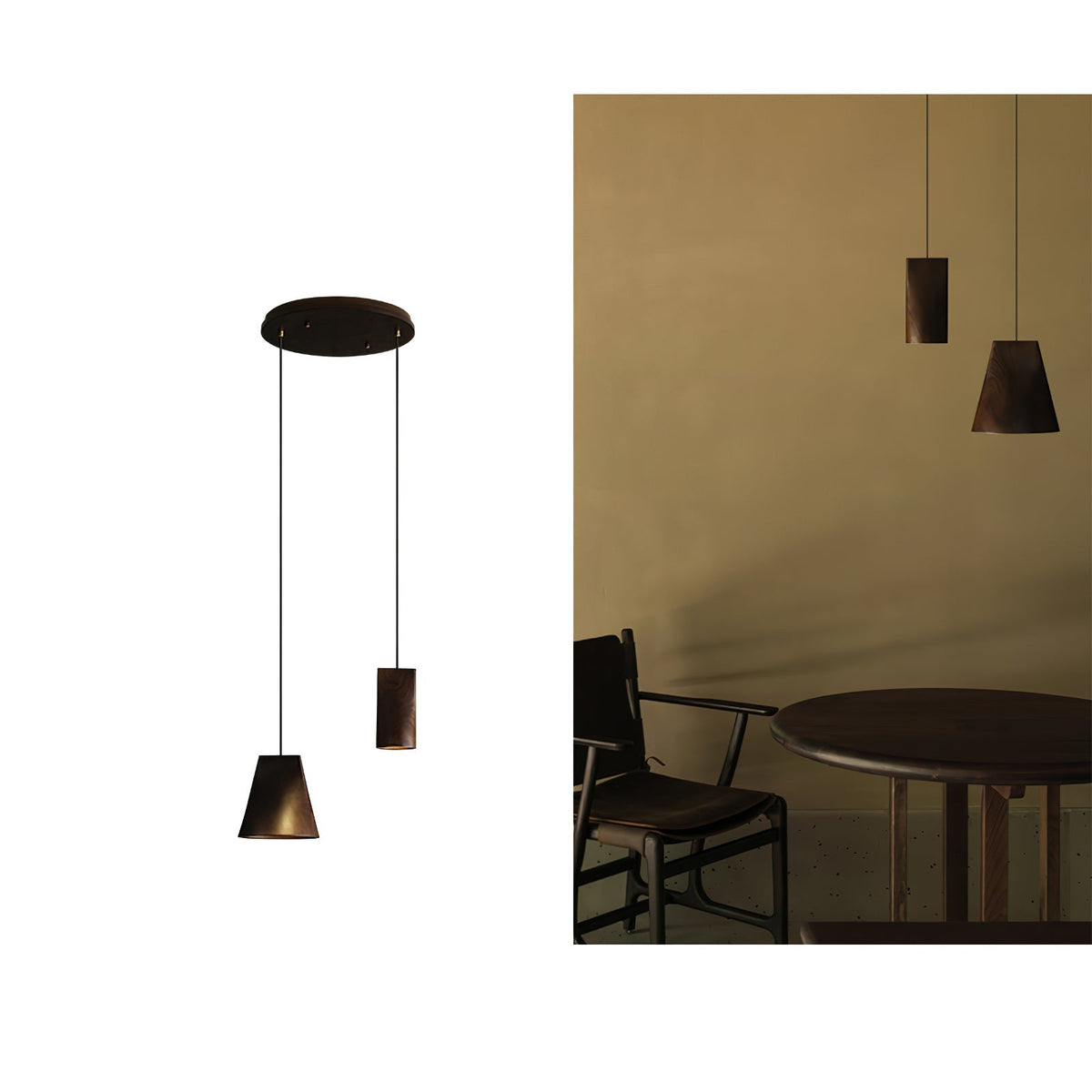 Ivarara lámpara colgante asimétrica de madera
