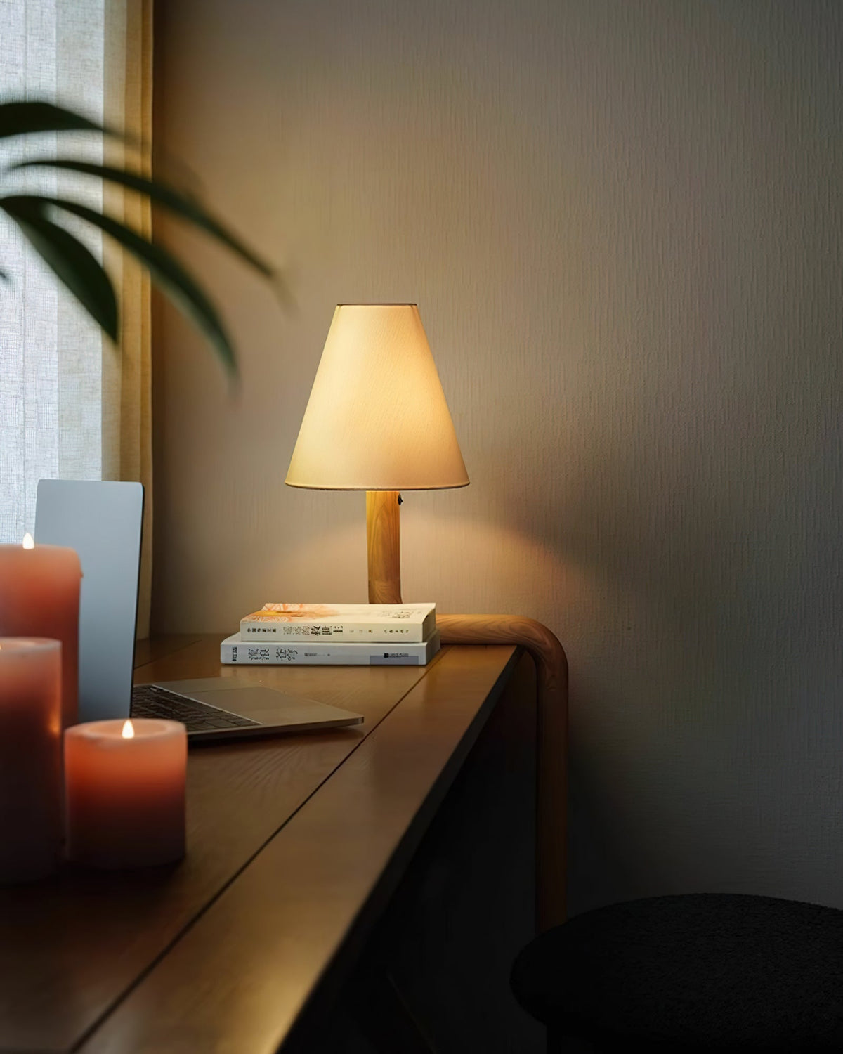 Syleielle lámpara de mesa de madera curva