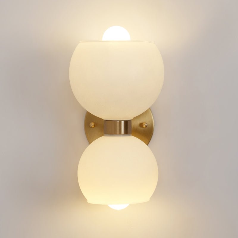 Umarion aplique de pared redondo con vidrio perla