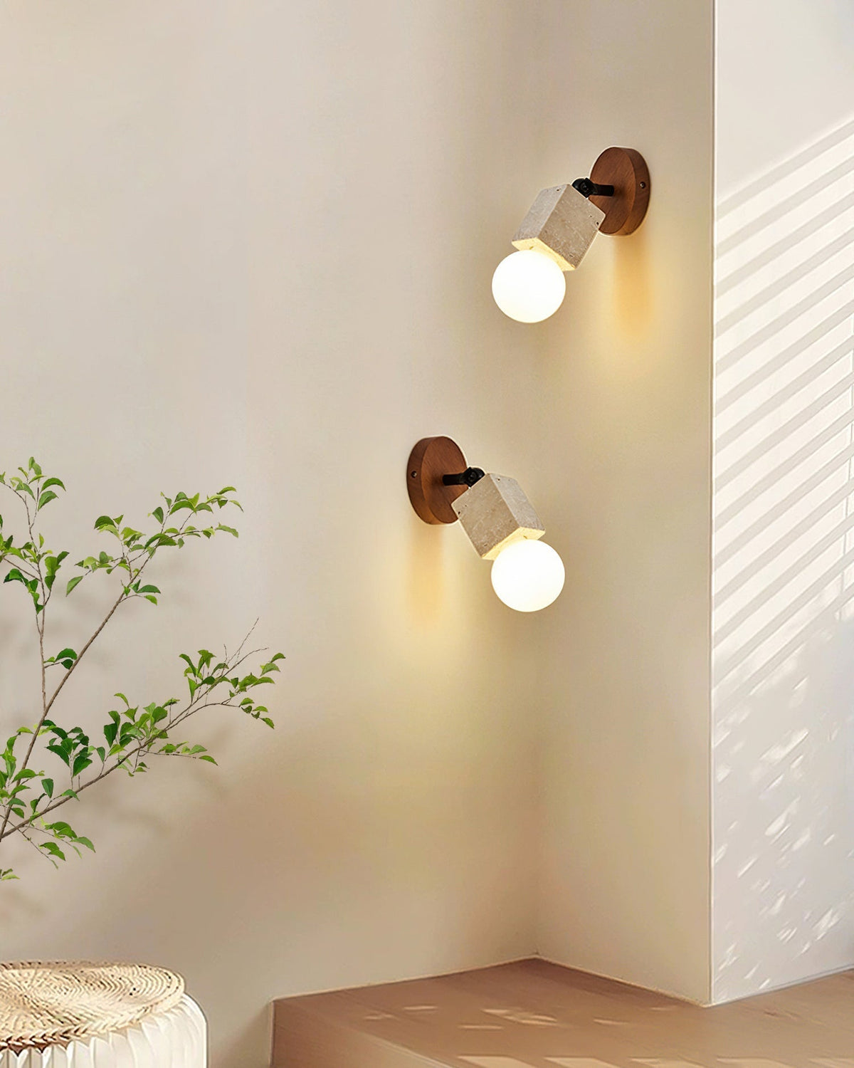 Tavaenne aplique de pared travertino madera
