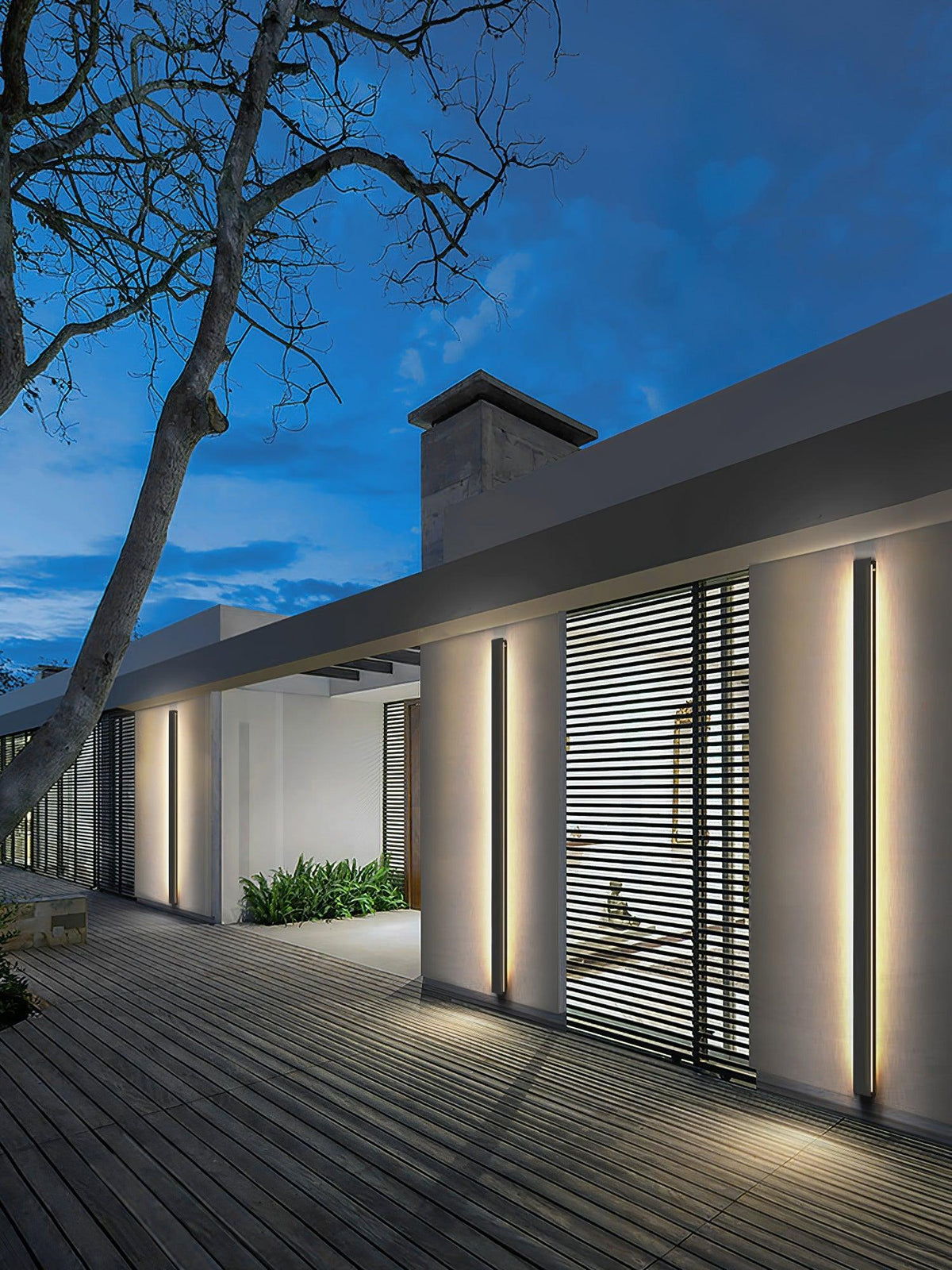Renalira Long Strip Solar exterior aplique de pared