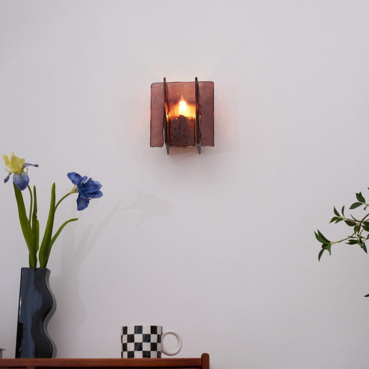Solanic Aplique de Pared Vidrio Artístico Elegante