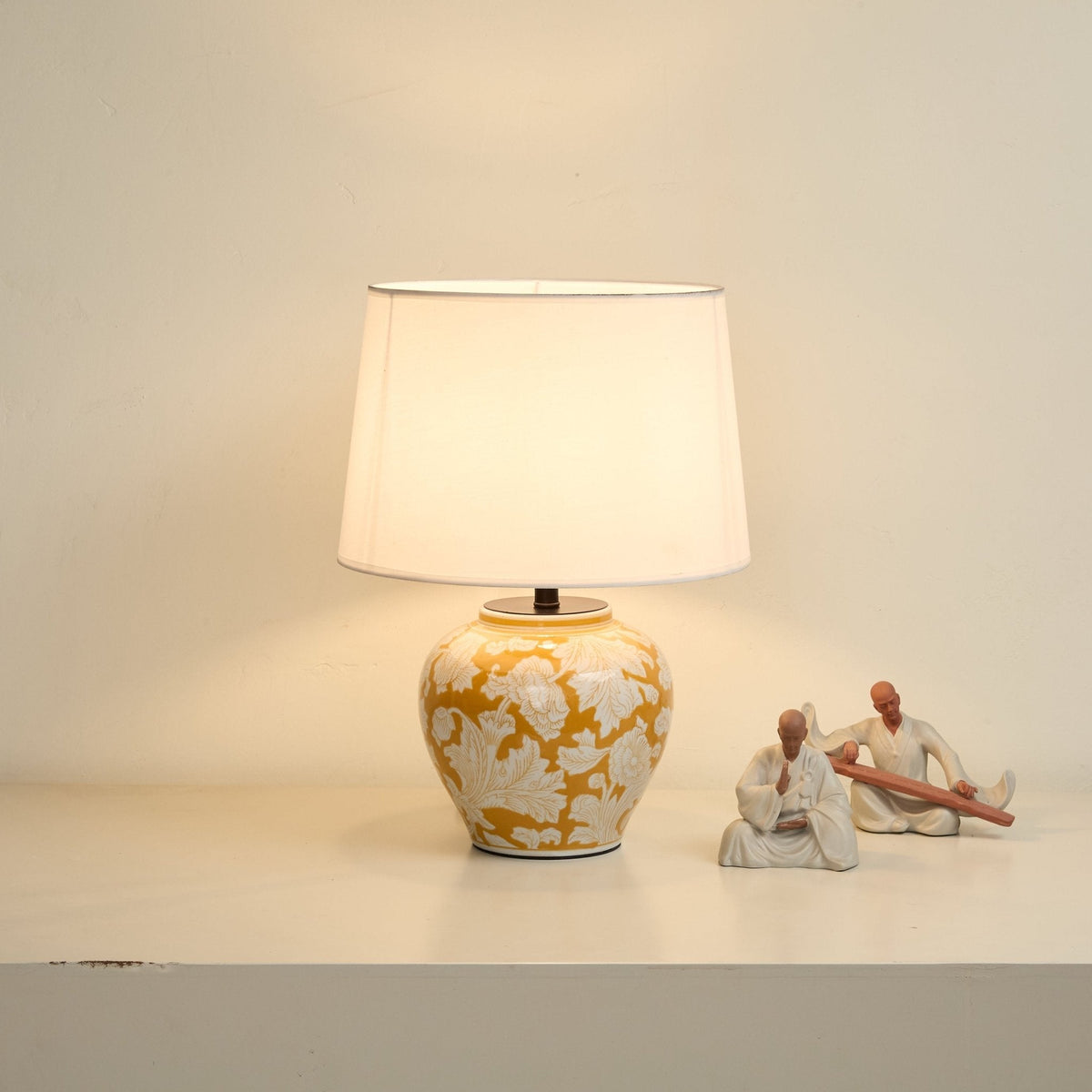 Ceriseria Blazing flor lámpara de mesa de cerámica