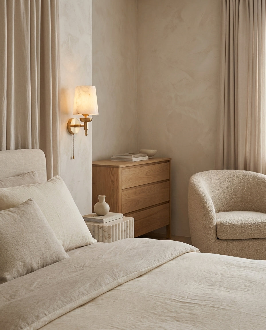 Aplique de pared de alabastro Greshford