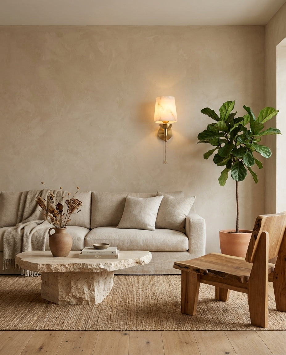 Aplique de pared de alabastro Greshford