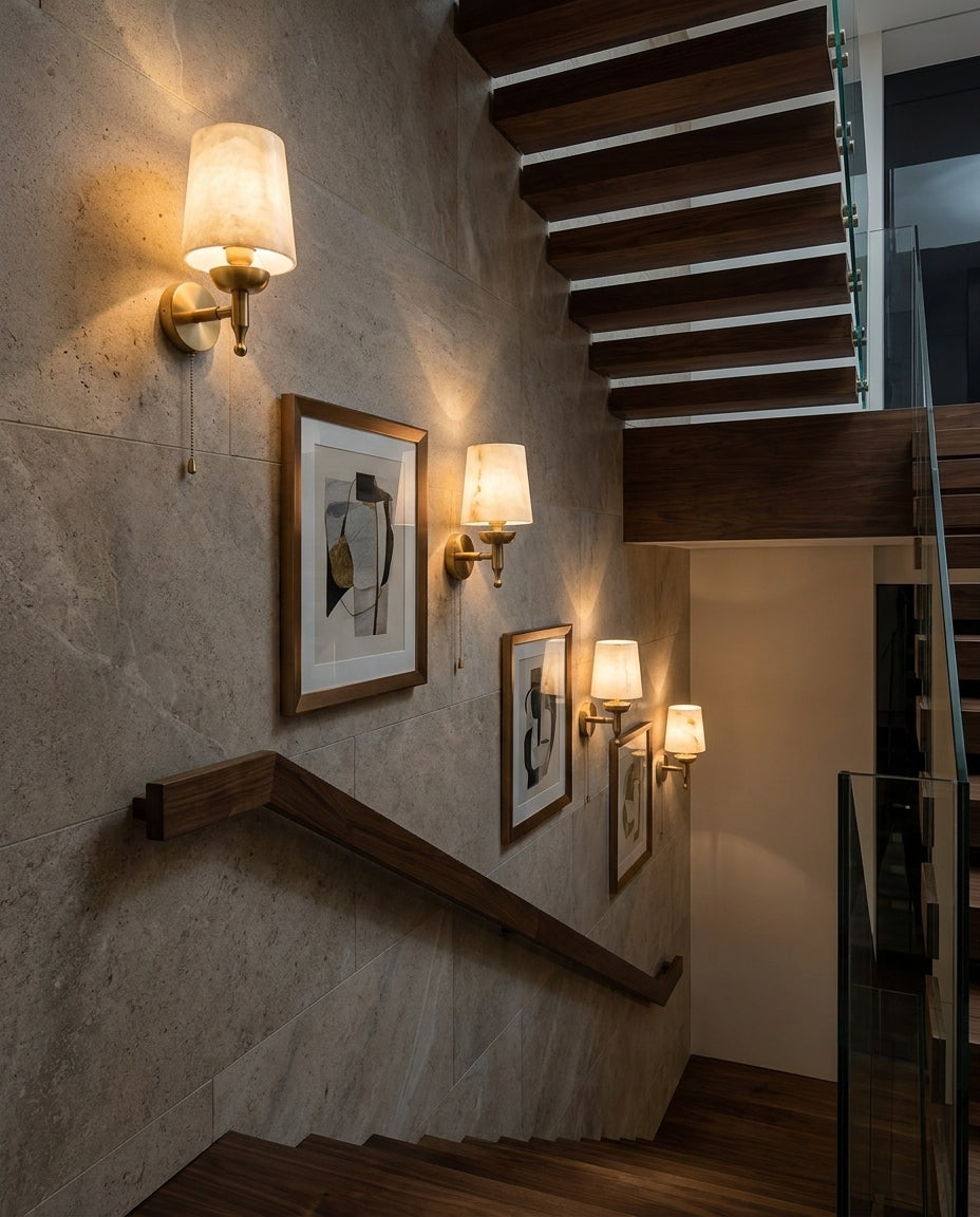 Aplique de pared de alabastro Greshford