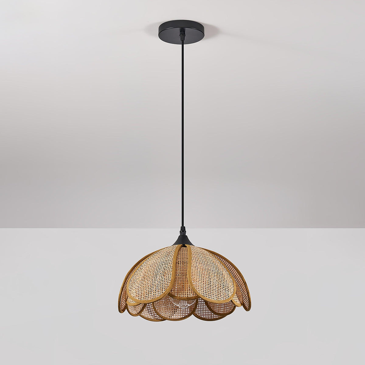 Dyor lámpara colgante elegancia floración de ratán y tejido