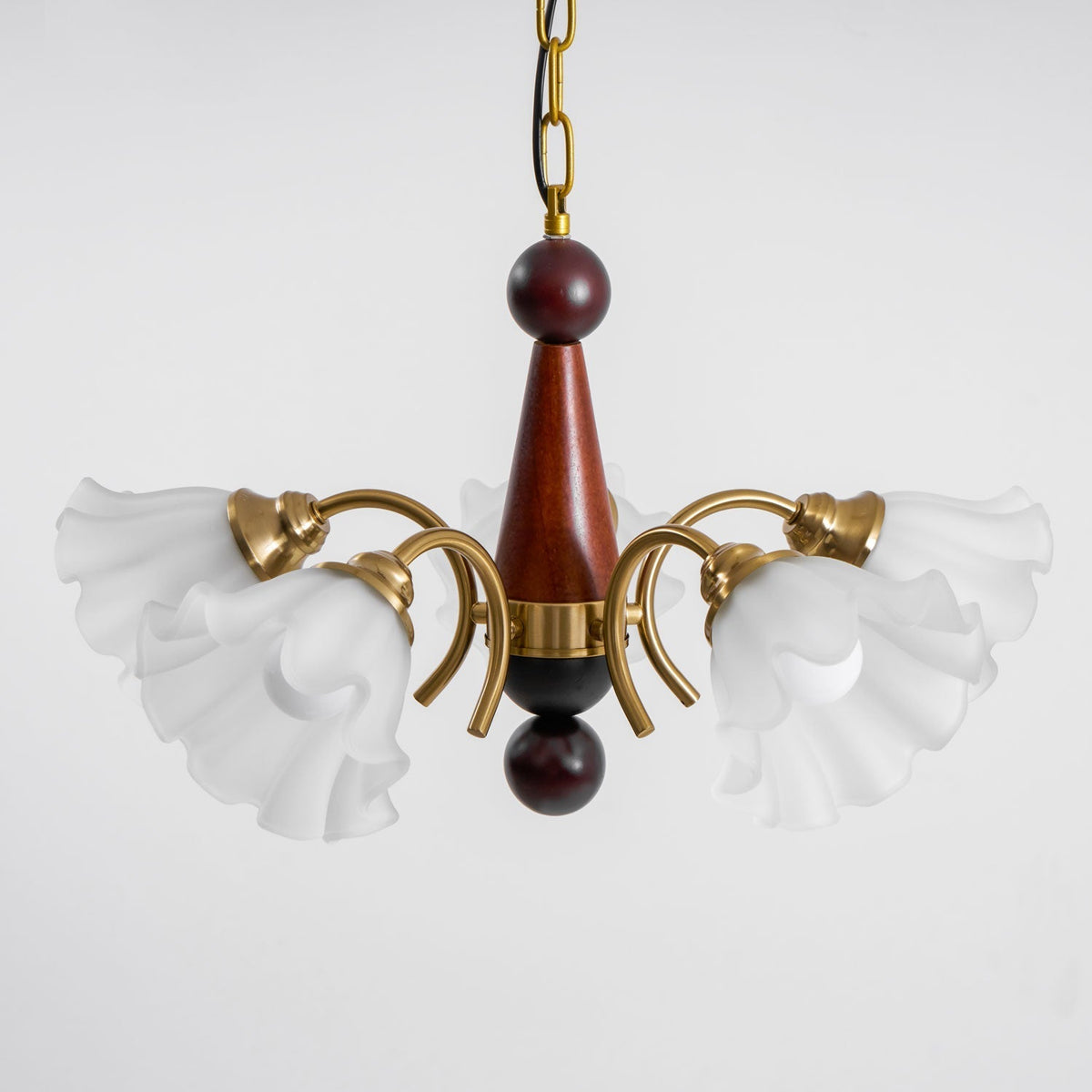 Ilvinan lámpara de araña tradicional elegancia madera vidrio
