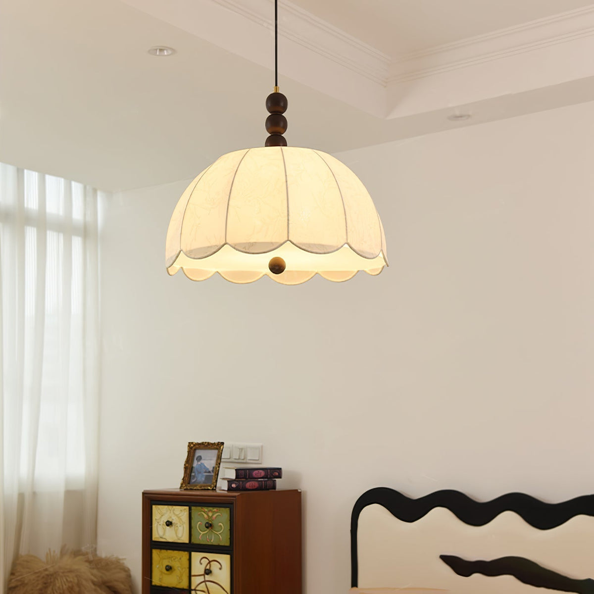 Nyd lámpara colgante de tejido beige