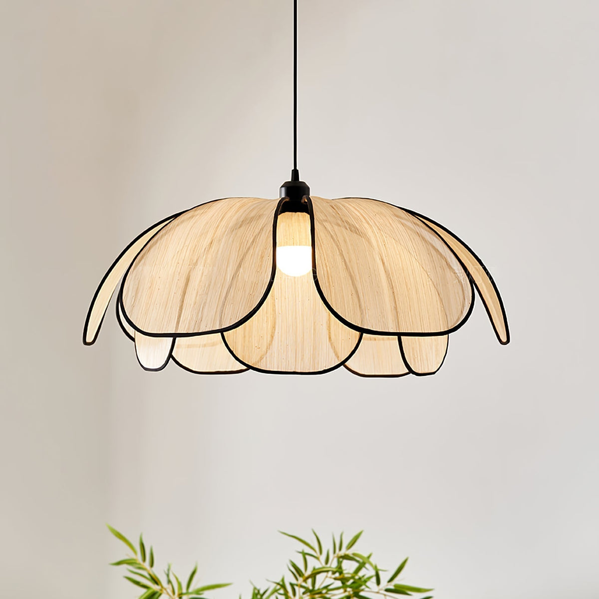 Elthaus lámpara colgante flor Leaf con fibra