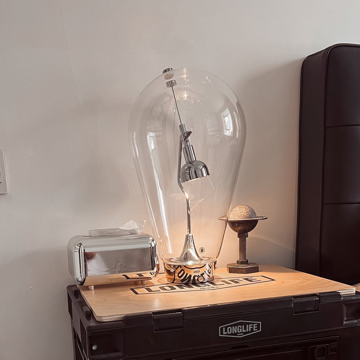 Veroce lámpara de mesa de vidrio industrial