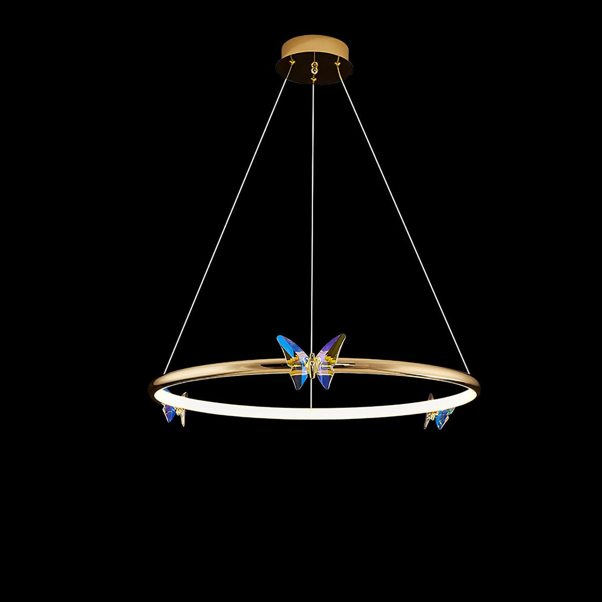Alen lámpara de araña mariposa anillo elegante cristal