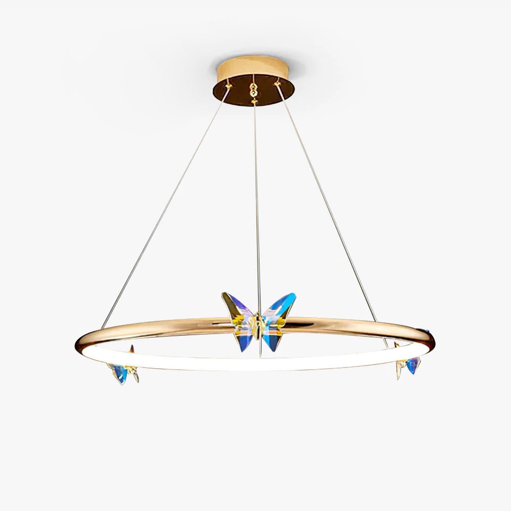 Alen lámpara de araña mariposa anillo elegante cristal