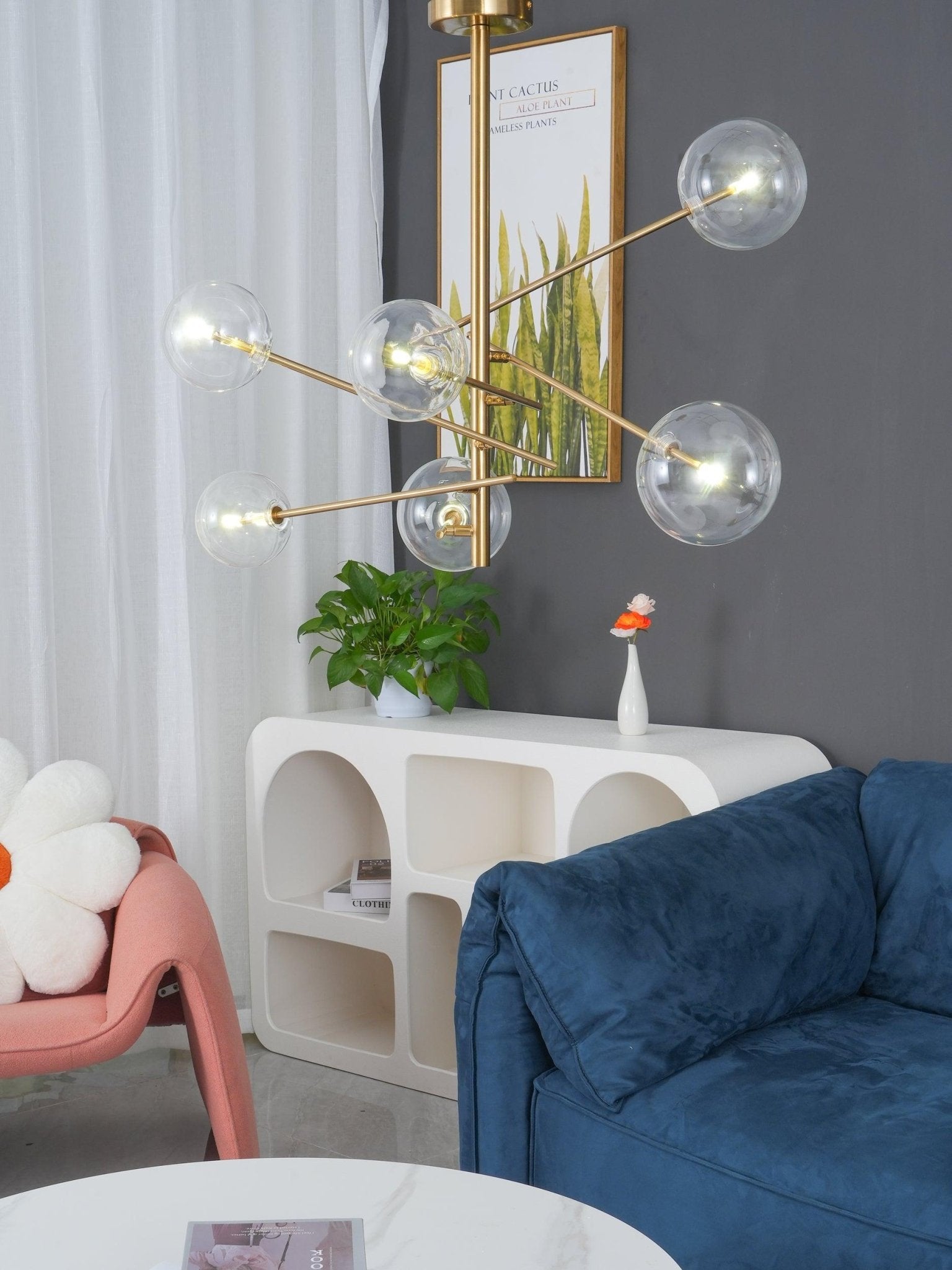 Lustra Lámpara de Araña LED de Cristal Transparente