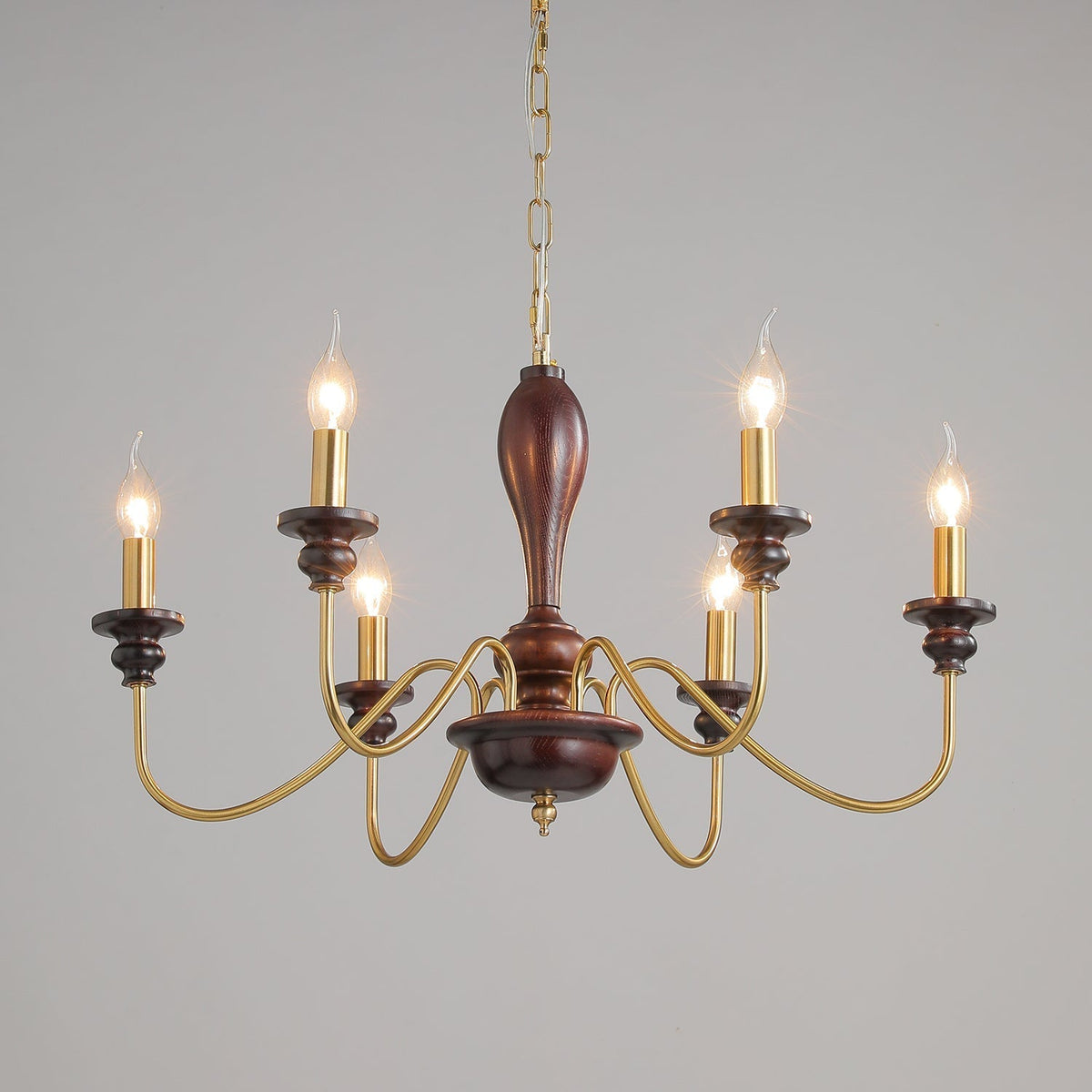 Ilvenan lámpara de araña tradicional elegancia vintage madera