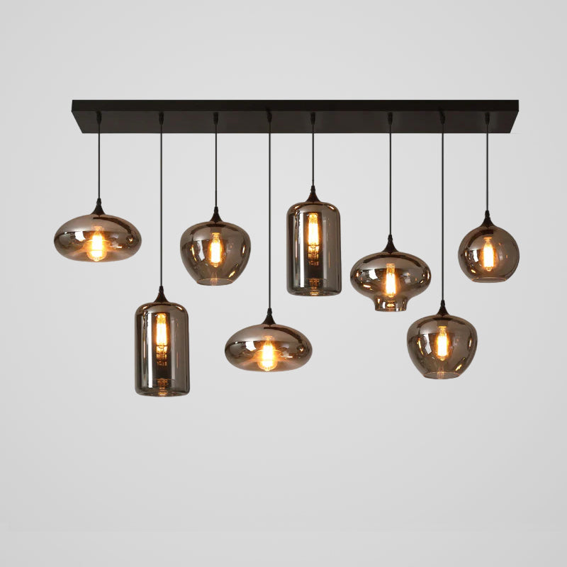 Tevely lámpara colgante de vidrio industrial chic