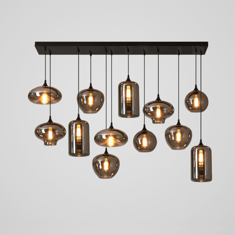 Tevely lámpara colgante de vidrio industrial chic