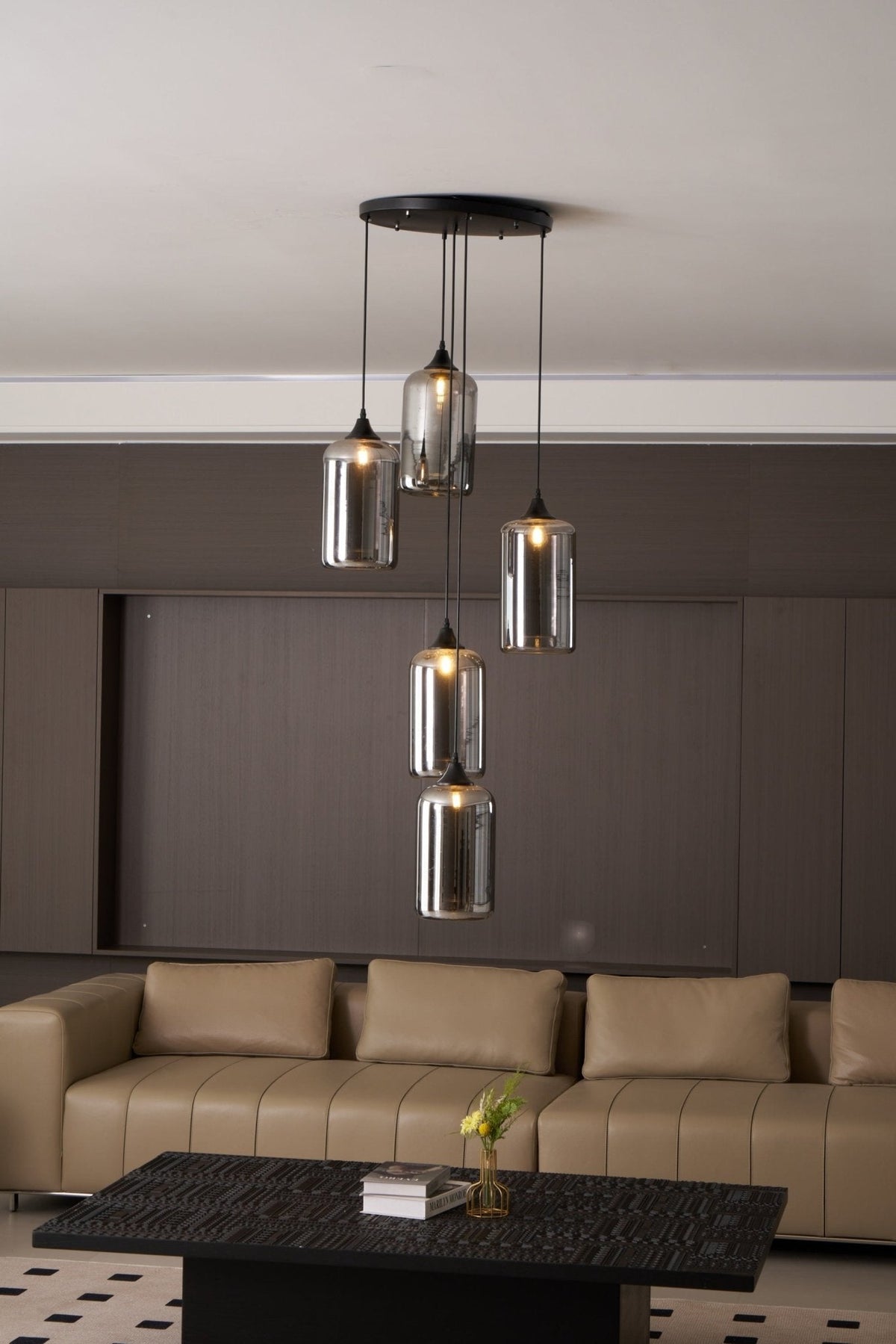 Tevely lámpara colgante de vidrio industrial chic