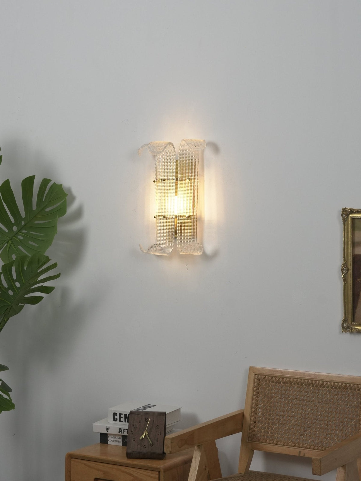 Dara aplique de pared de vidrio champagne lujoso