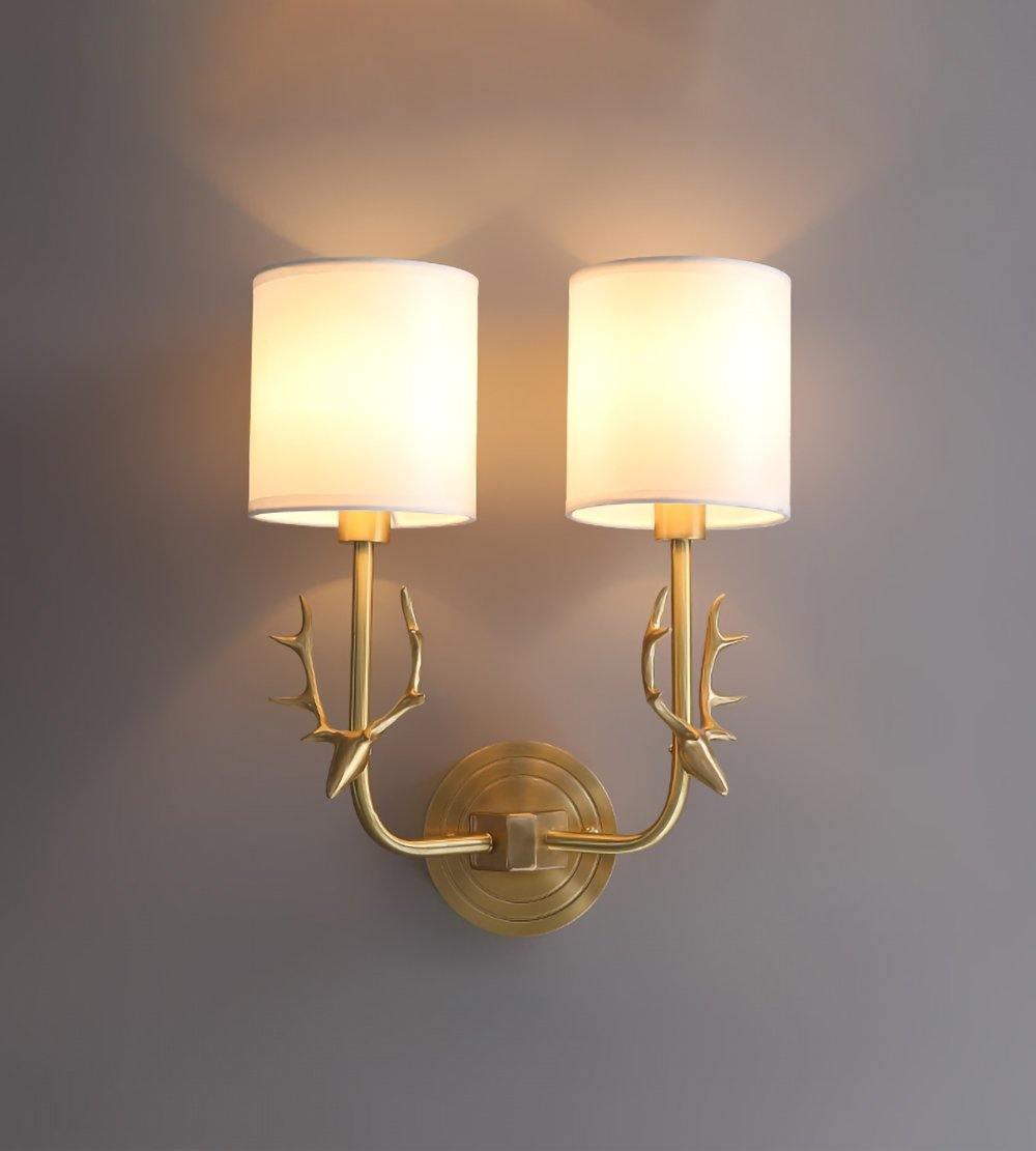 Auriviella aplique de pared elegancia Cabeza de ciervo latón