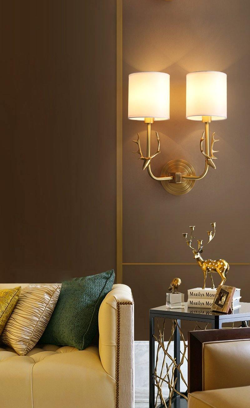 Auriviella aplique de pared elegancia Cabeza de ciervo latón