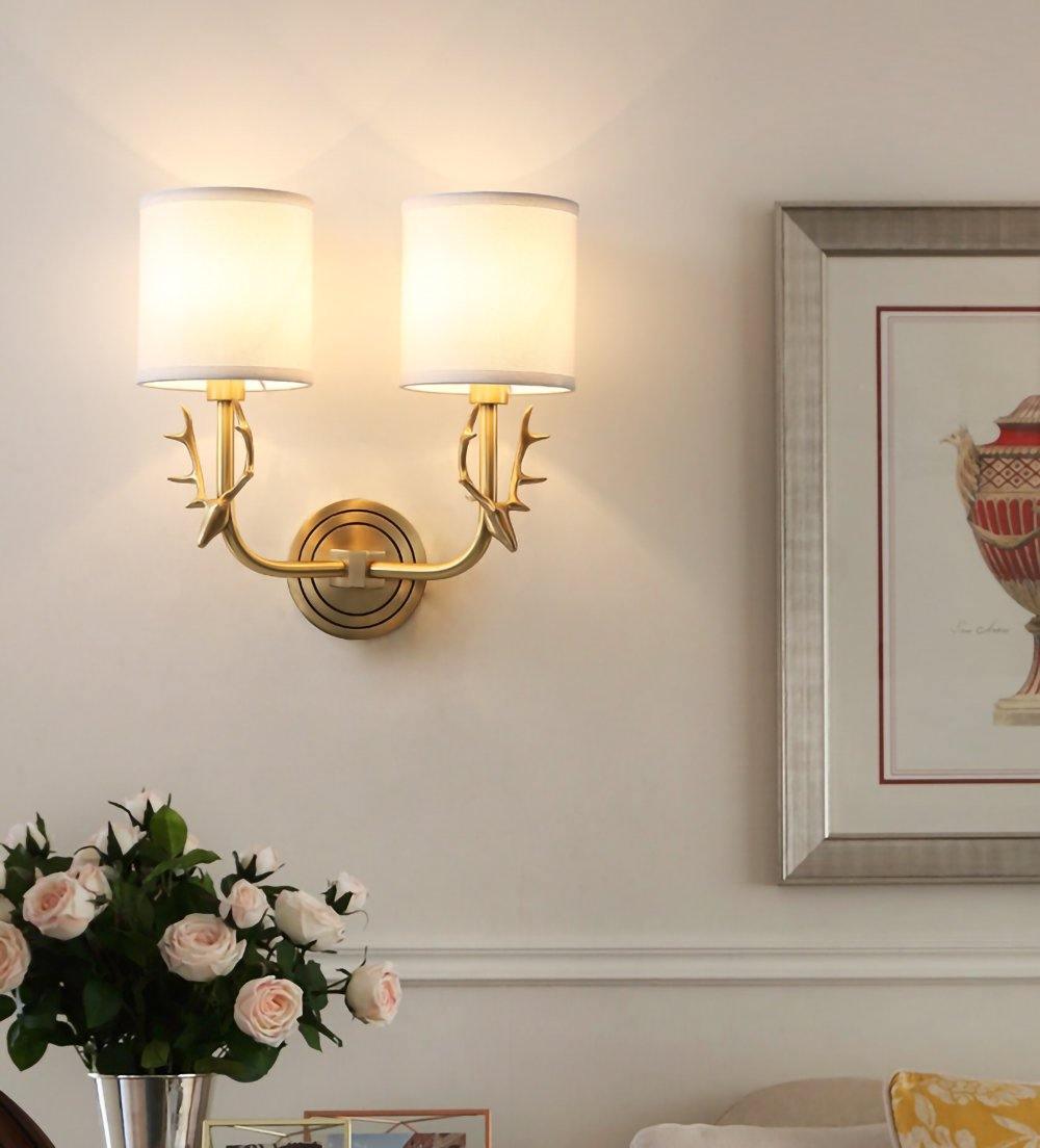 Auriviella aplique de pared elegancia Cabeza de ciervo latón