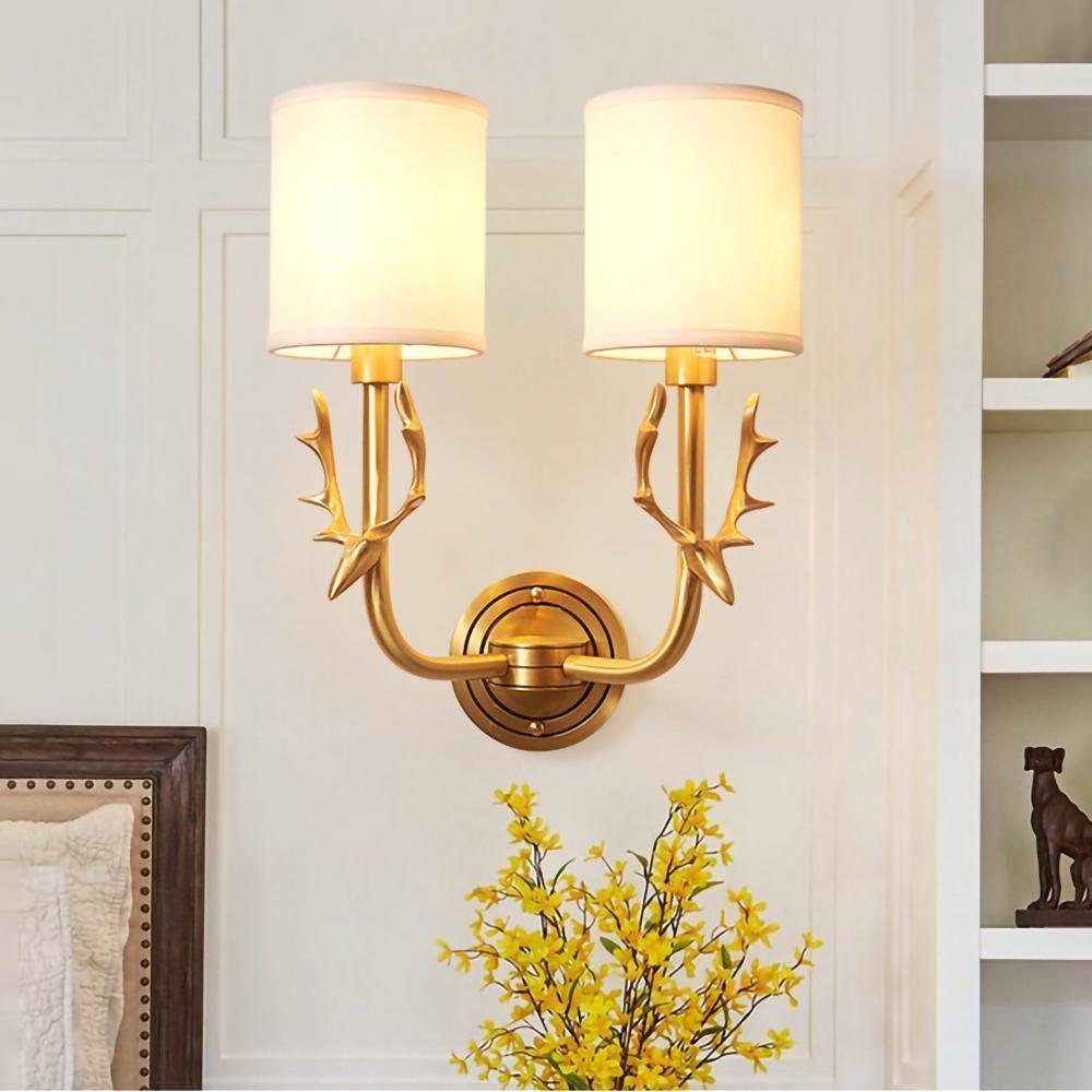 Auriviella aplique de pared elegancia Cabeza de ciervo latón