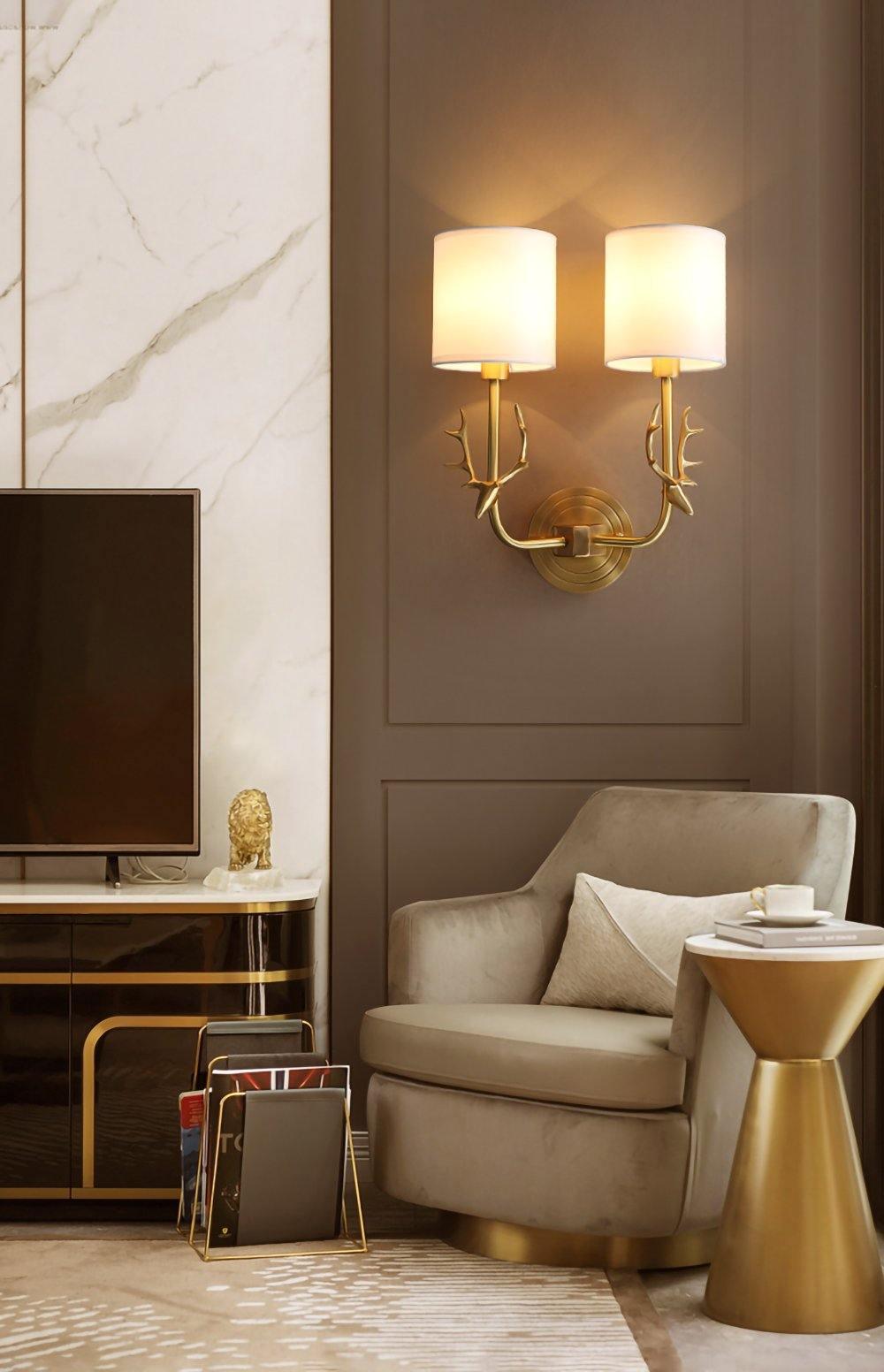 Auriviella aplique de pared elegancia Cabeza de ciervo latón