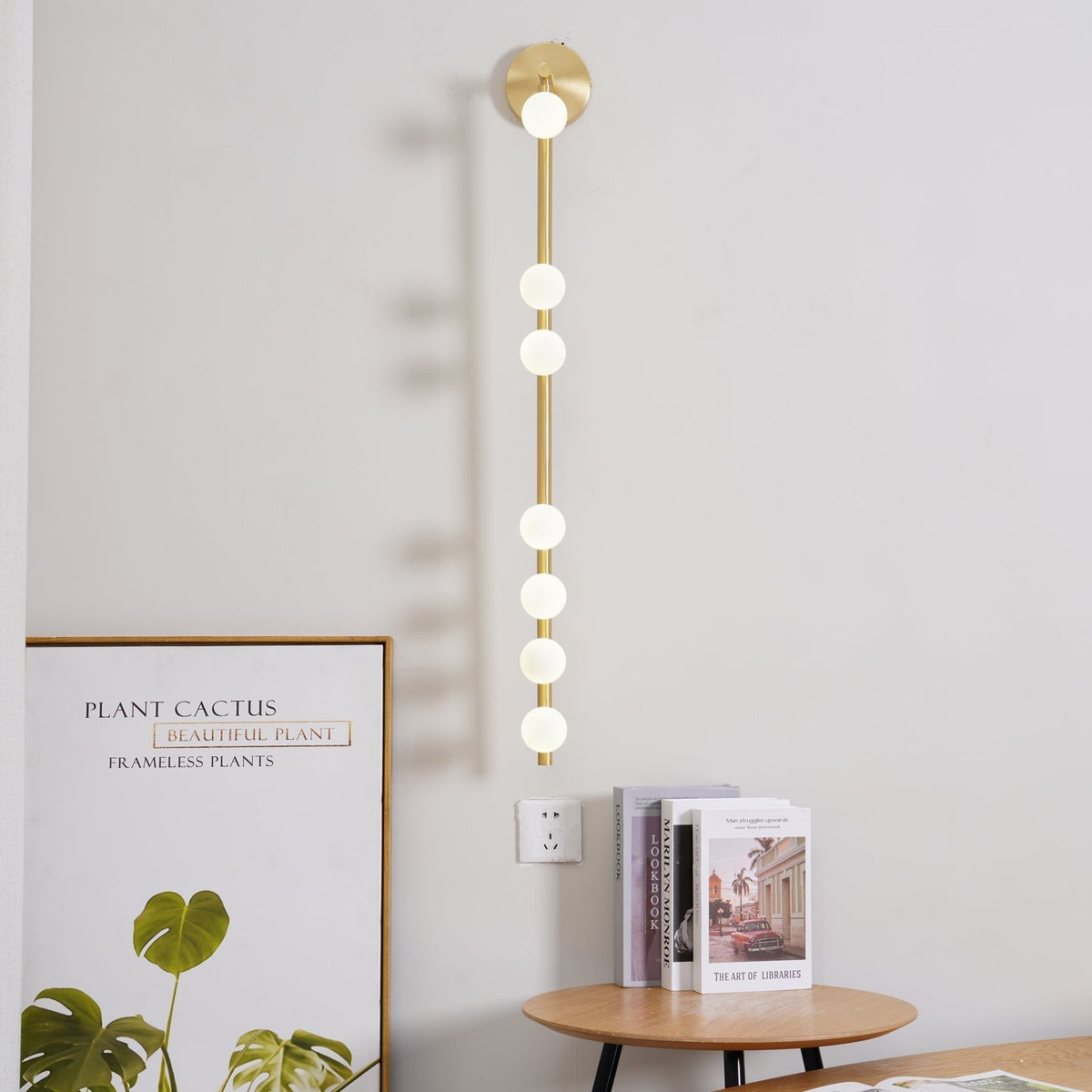 Rory aplique de pared moderno minimalista de tubo en latón y vidrio