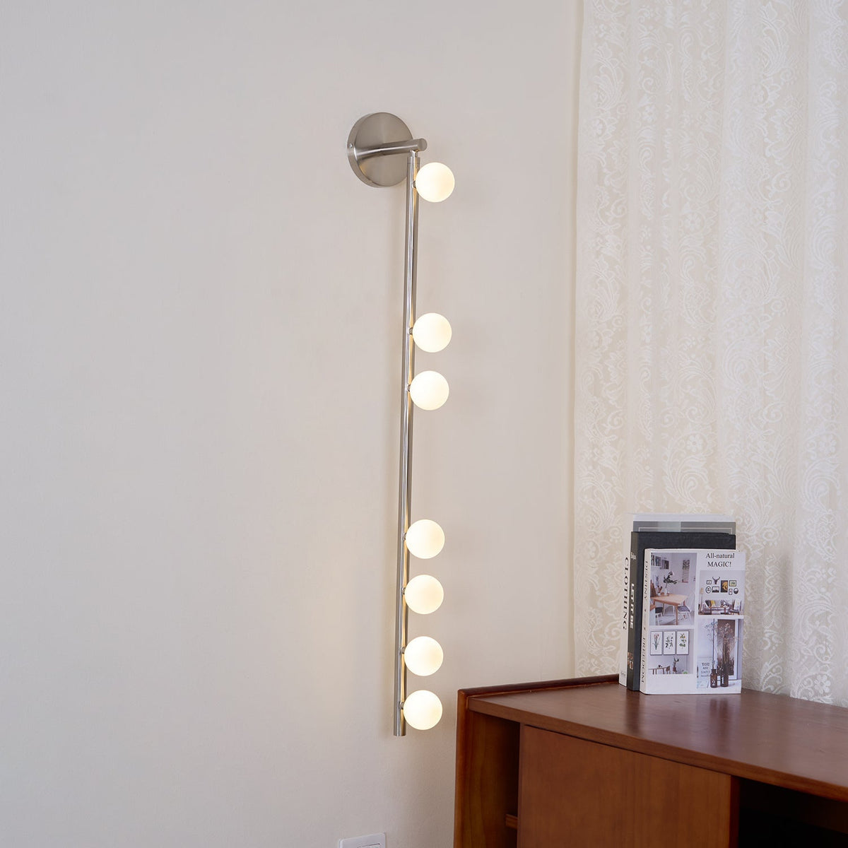 Rory aplique de pared moderno minimalista de tubo en latón y vidrio