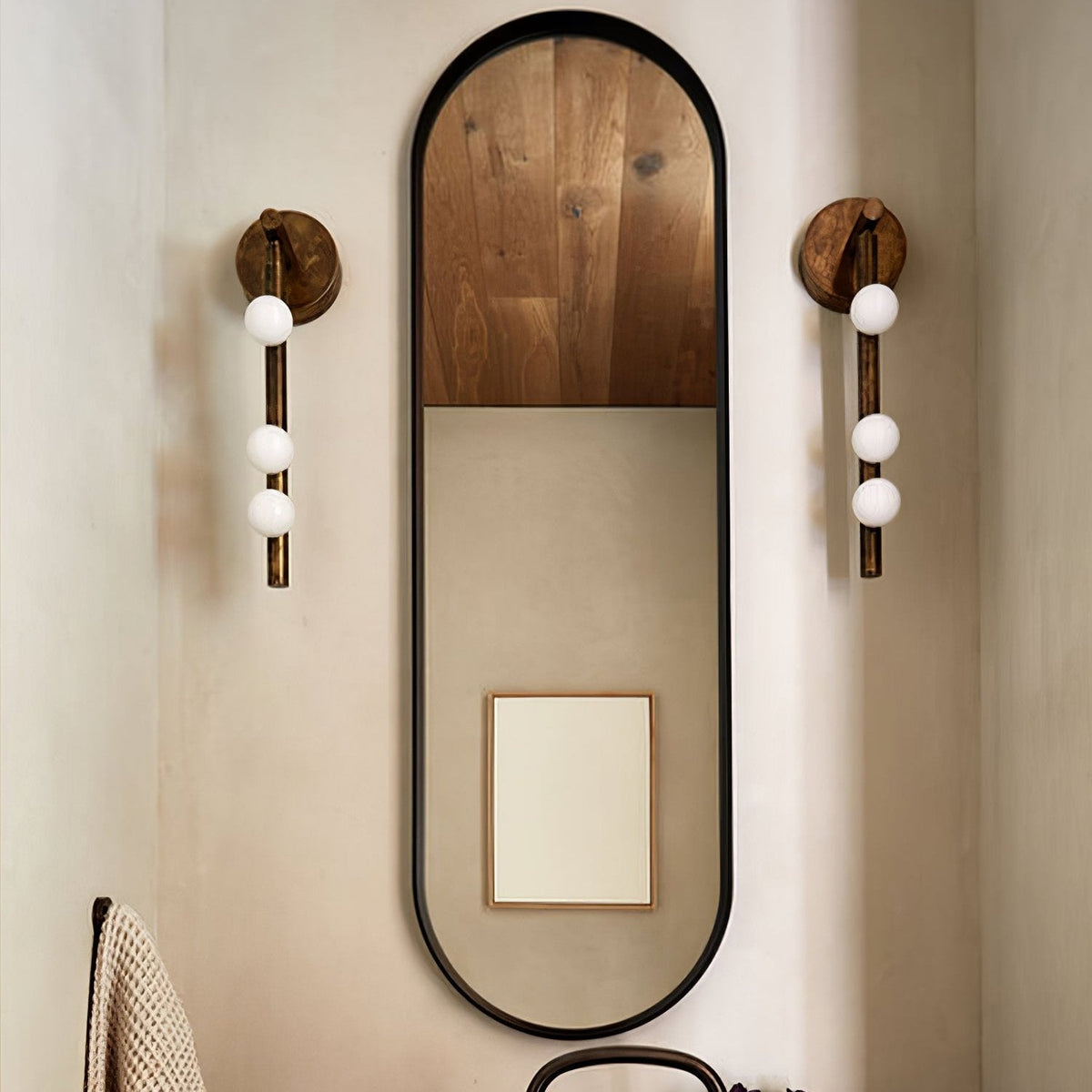 Rory aplique de pared moderno minimalista de tubo en latón y vidrio