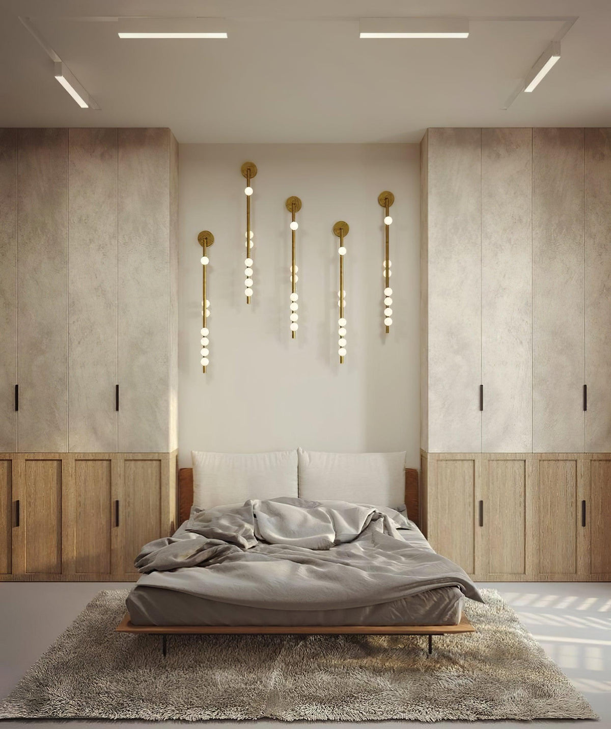 Rory aplique de pared moderno minimalista de tubo en latón y vidrio