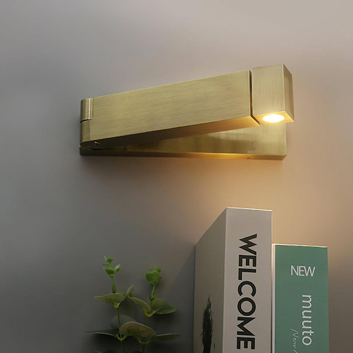 Aplique de pared LED con cuerpo de aleación de aluminio negro mate níquel minimalista