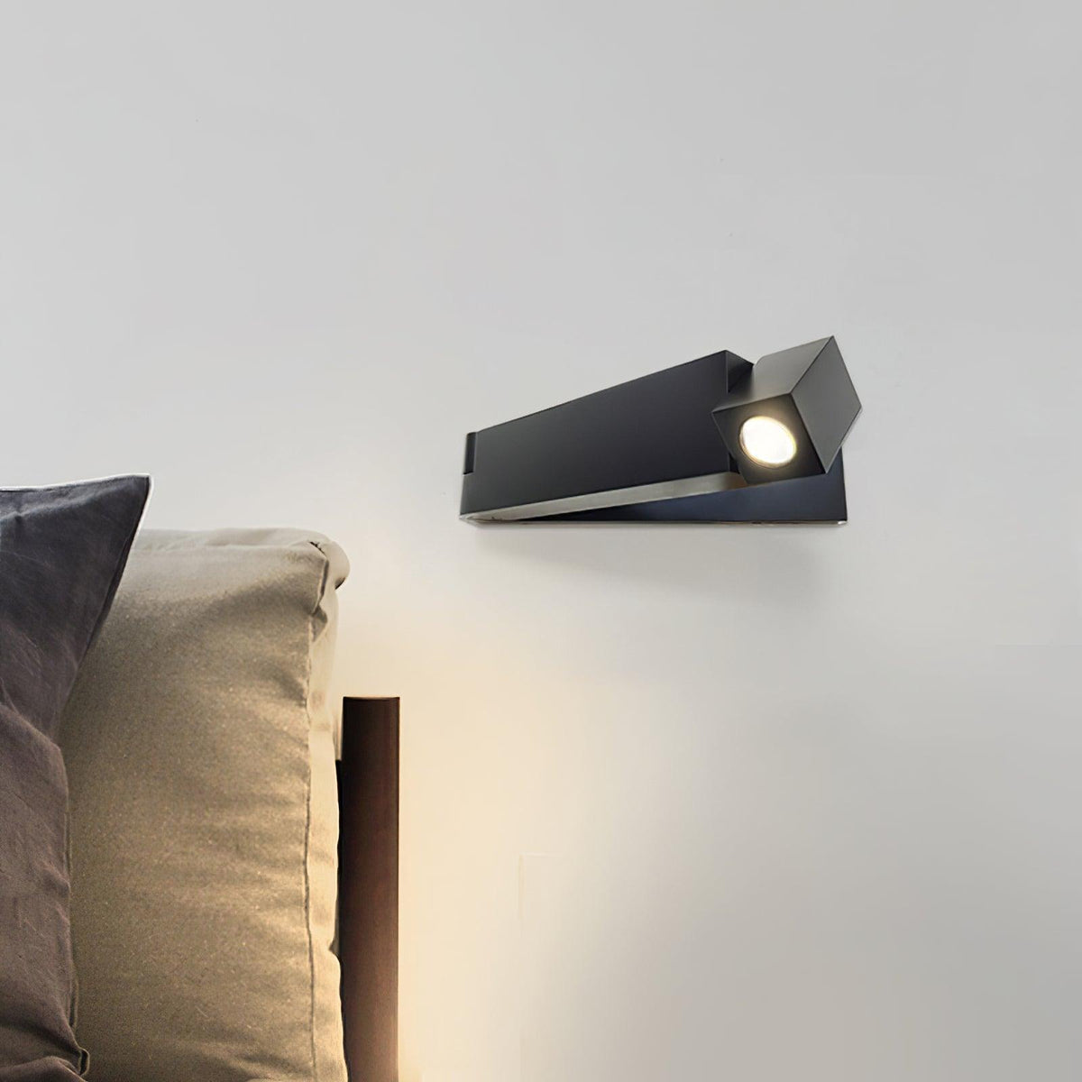 Aplique de pared LED con cuerpo de aleación de aluminio negro mate níquel minimalista