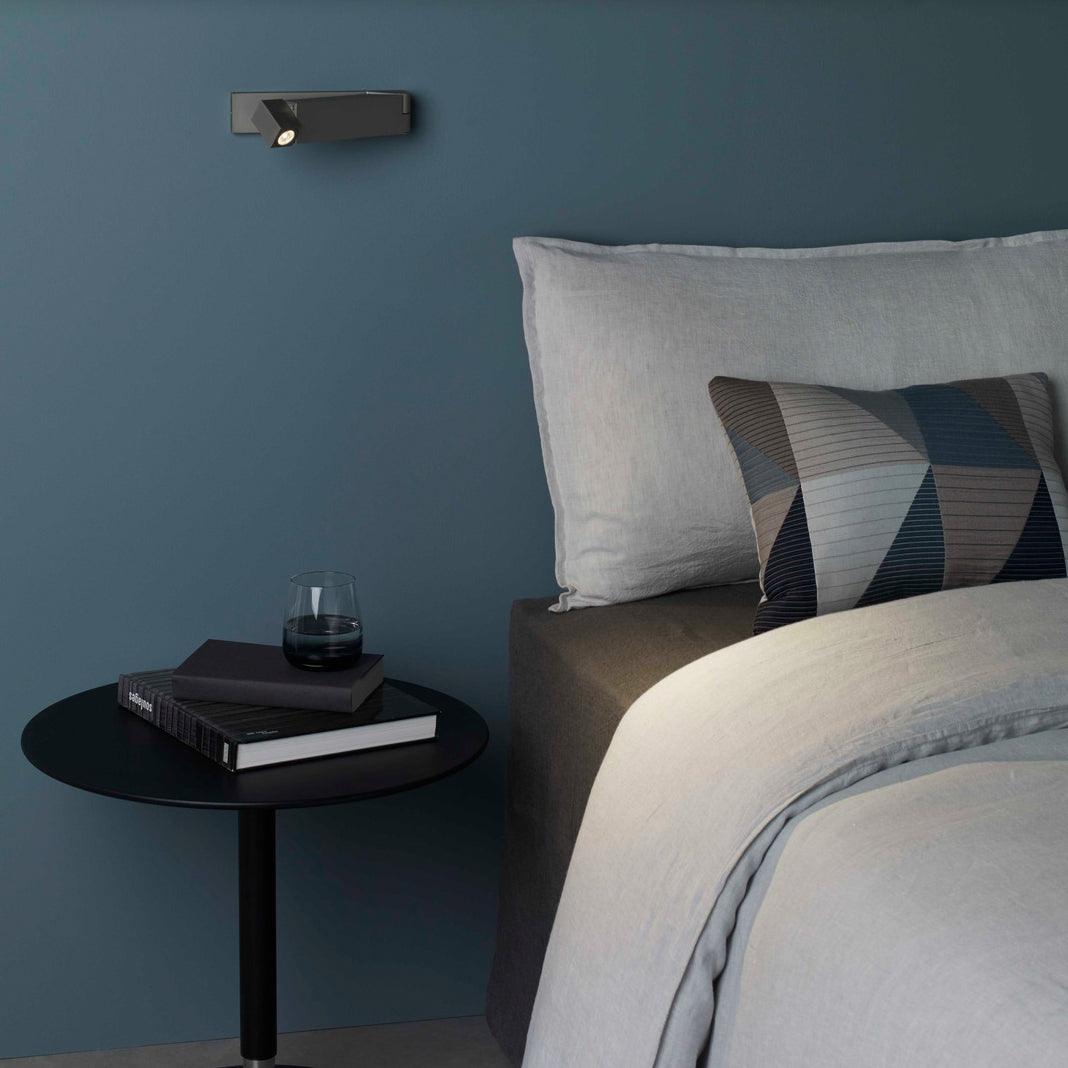 Aplique de pared LED con cuerpo de aleación de aluminio negro mate níquel minimalista