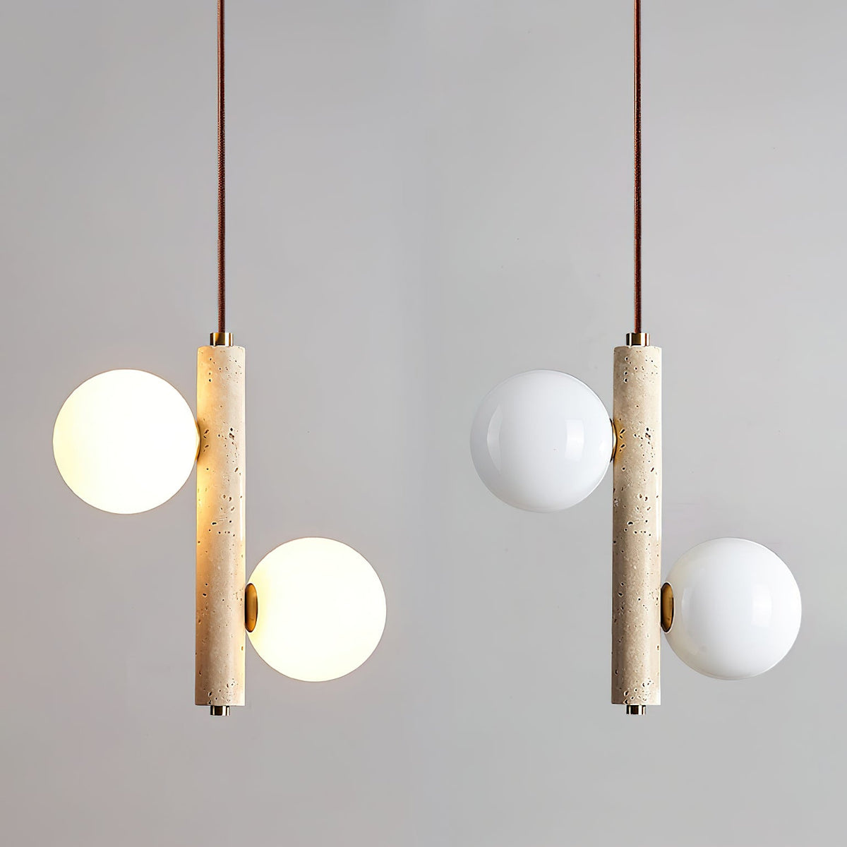 Aursorel lámpara colgante Multi-Globo de travertino