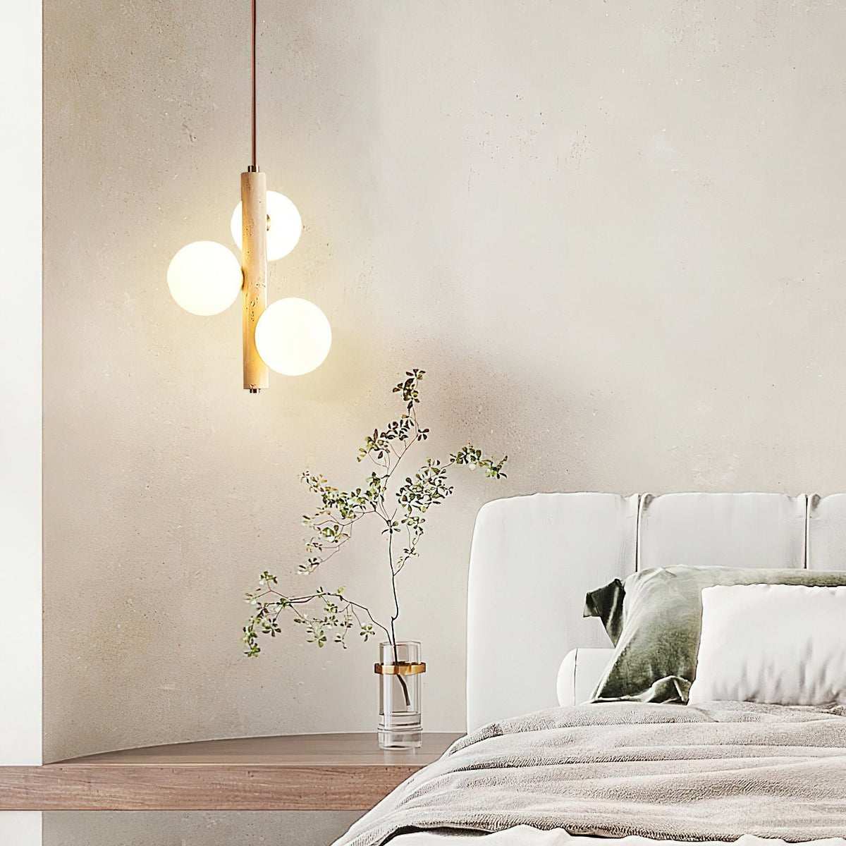 Aursorel lámpara colgante Multi-Globo de travertino