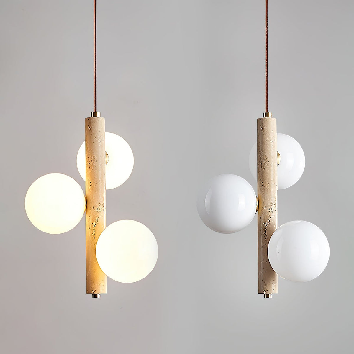 Aursorel lámpara colgante Multi-Globo de travertino