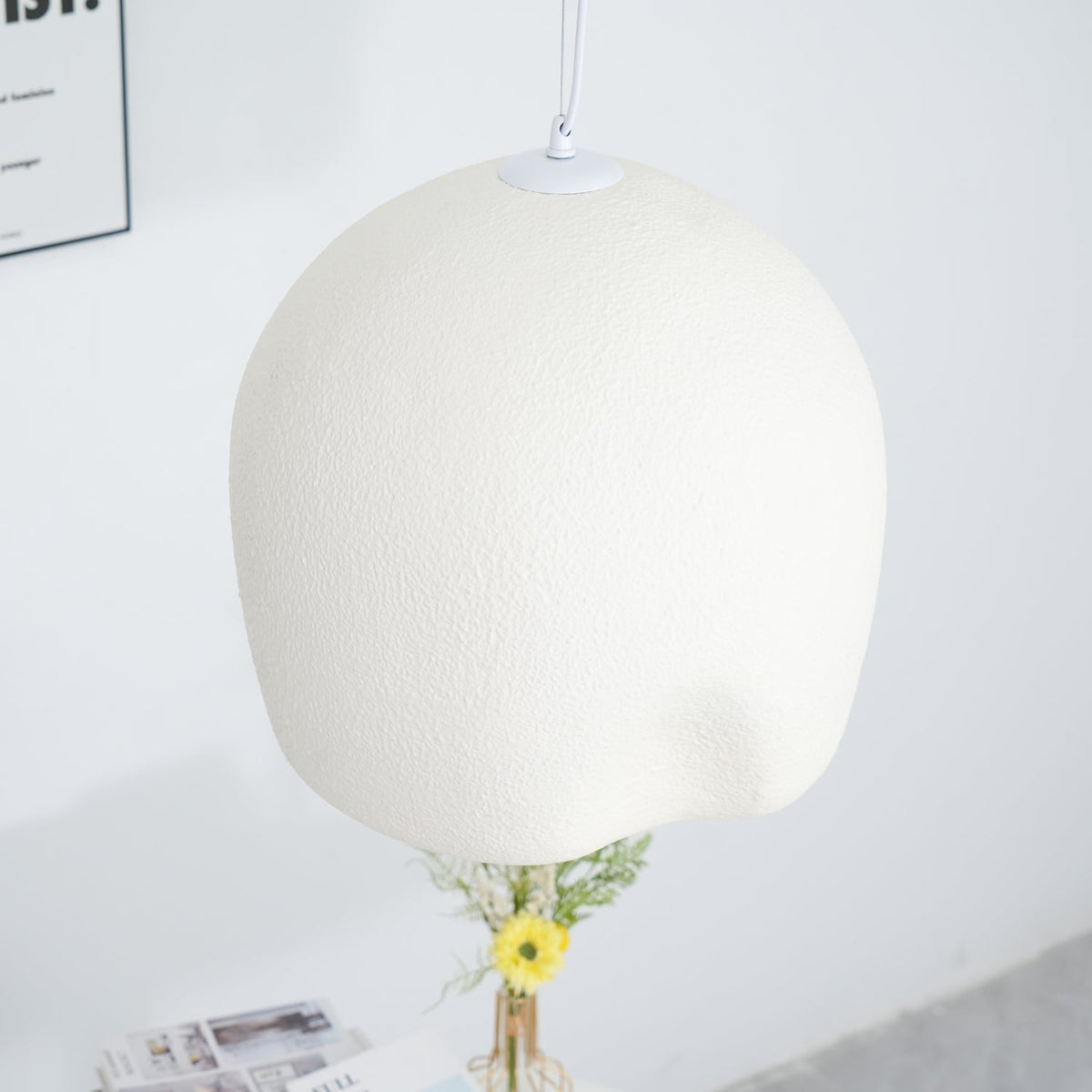 Nuo lámpara colgante de yeso cúpula redondeada estilo Wabi Sabi