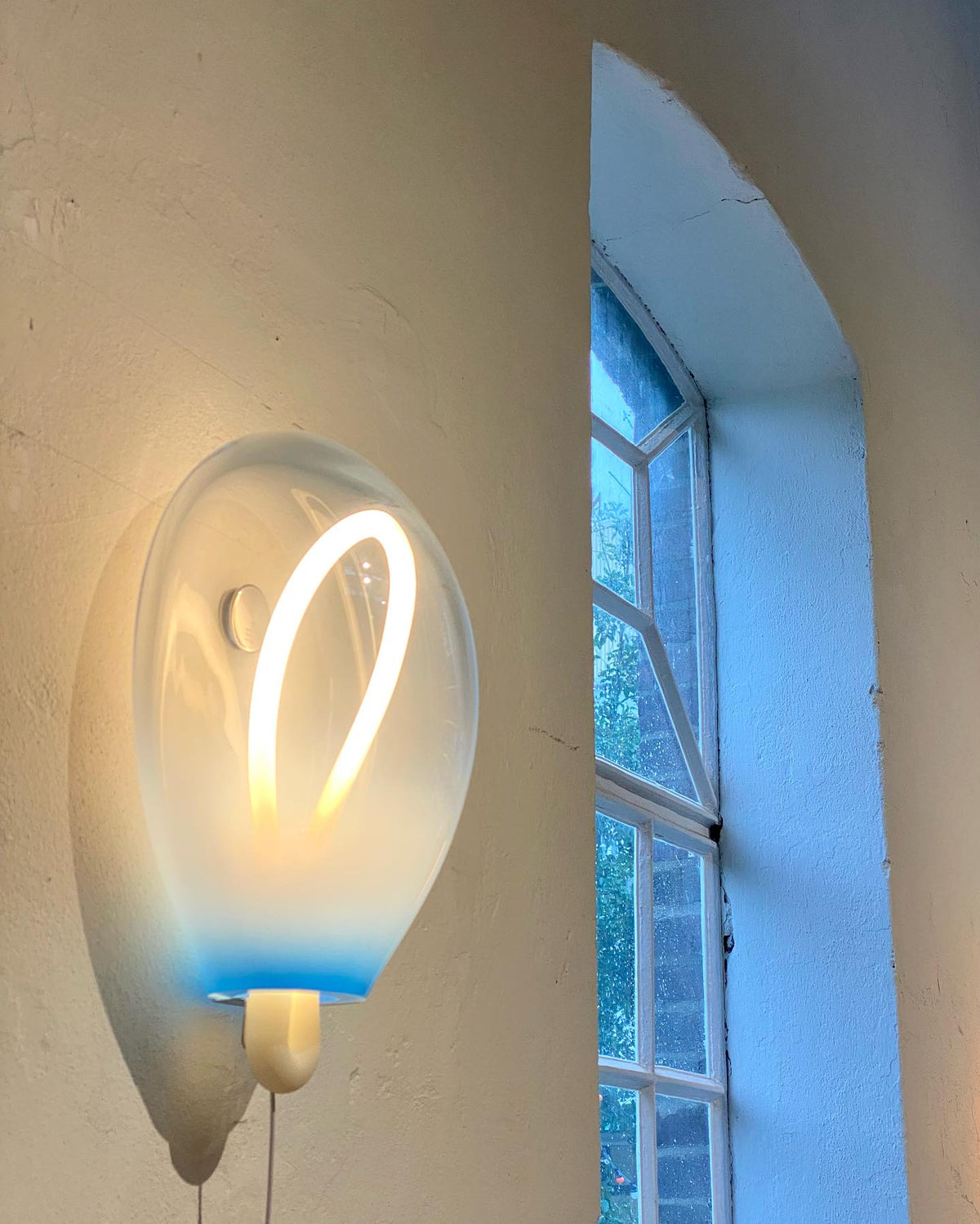 Lysolila aplique de pared Premium nórdico de arte en vidrio
